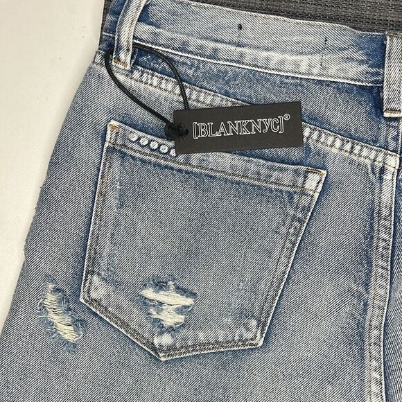 BlankNYC Distressed High Waist Denim Jean Shorts Woman’s 30 - Picture 2 of 8